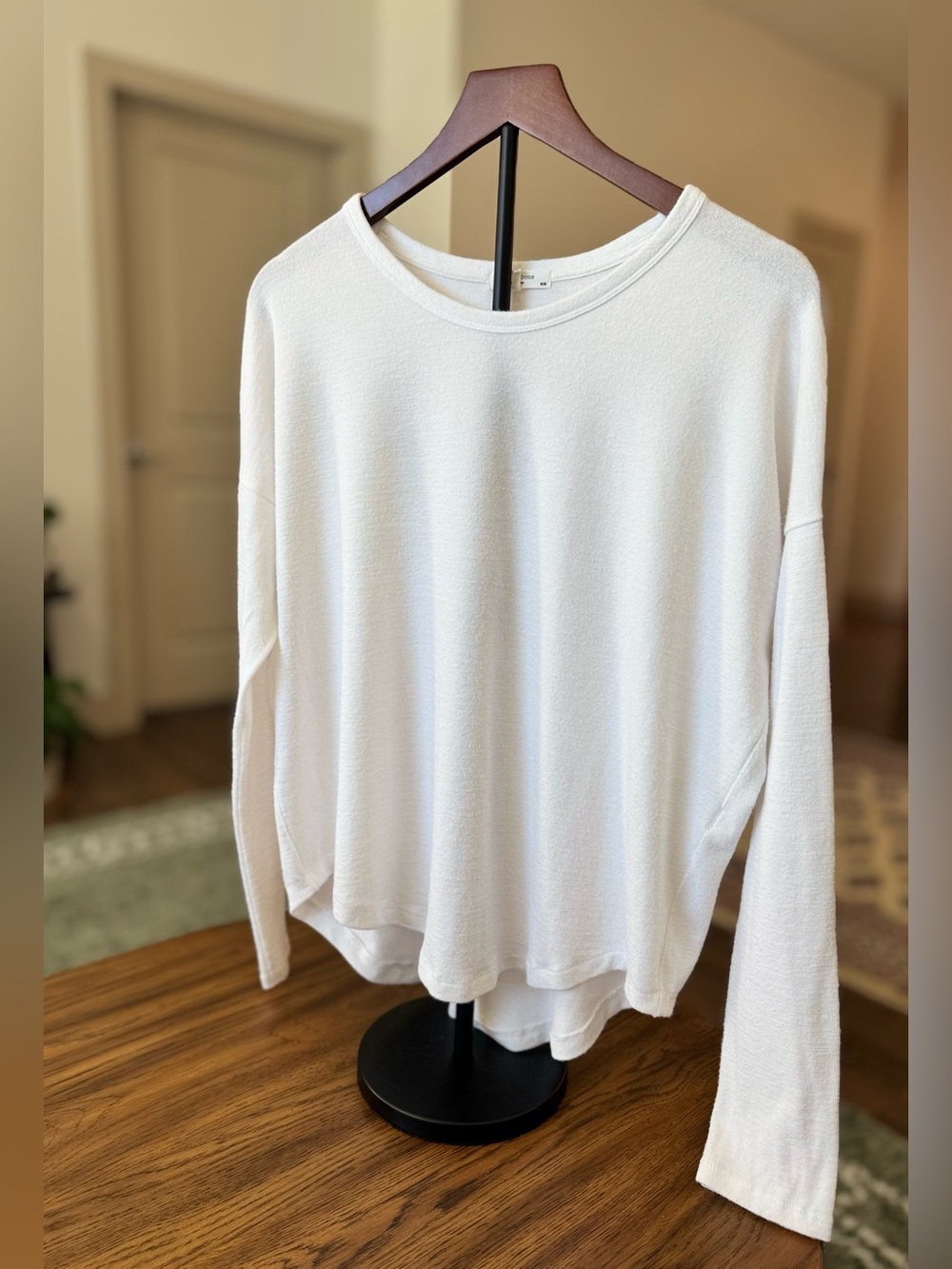 rag & bone Women's Cream Long-Sleeve Crewneck Top
